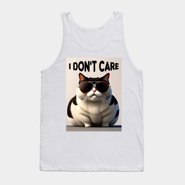 fat cat with glasses Tank Top by Mulyadi Walet